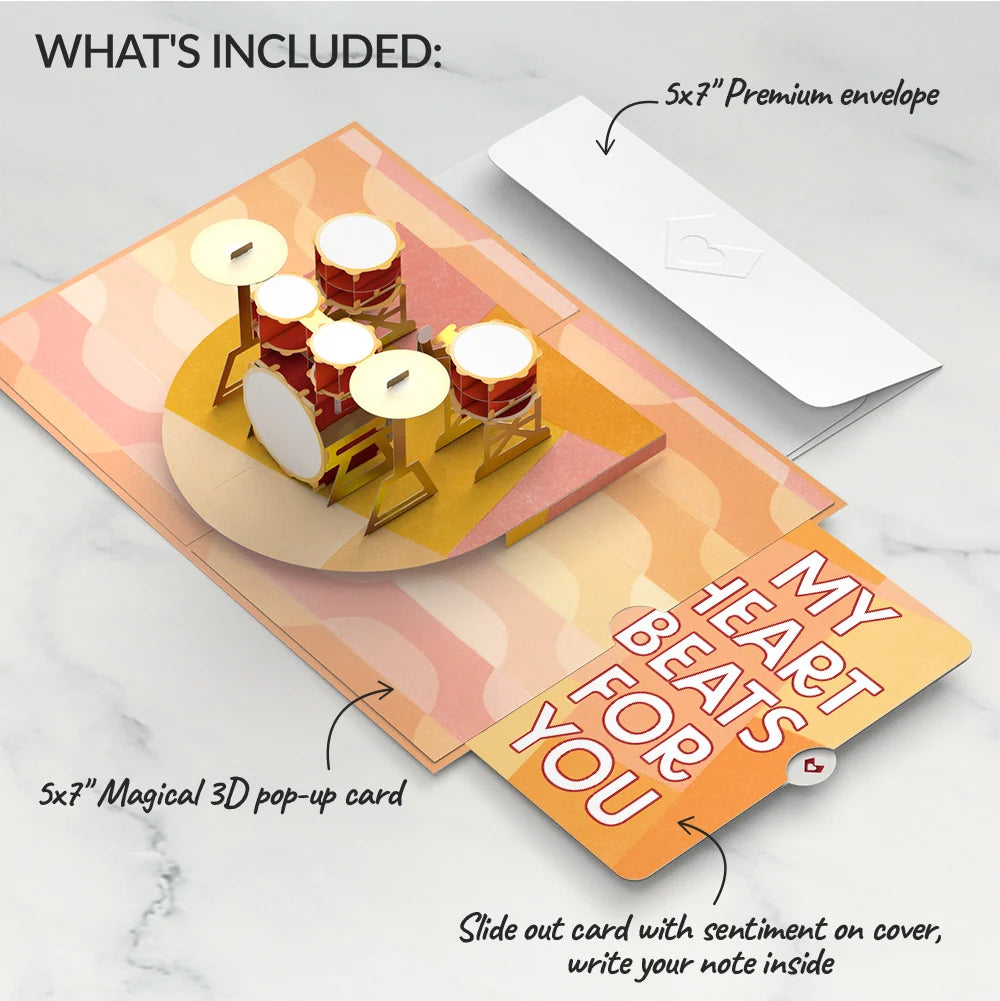 Drum Kit Love Pop-Up Card and Sentiment Set