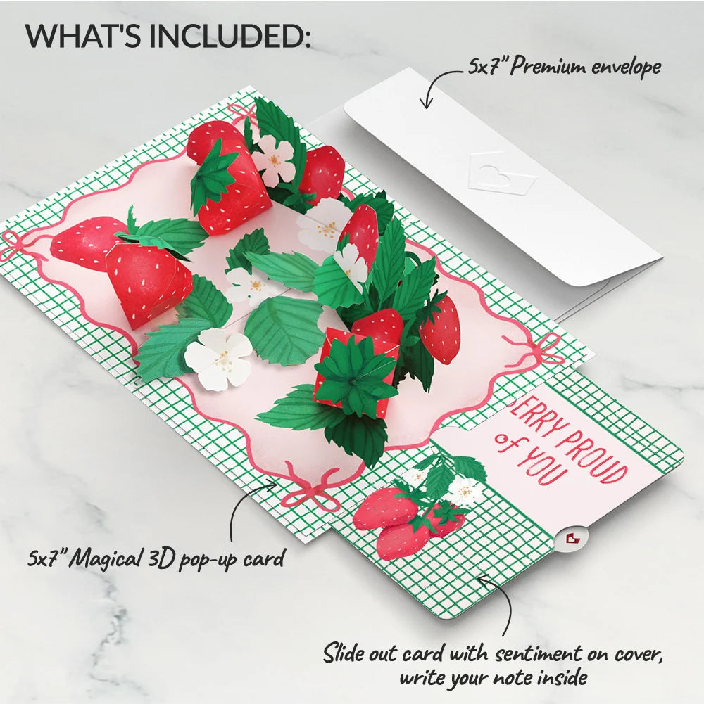 Sweet Strawberry Patch Congratulations Pop-Up Card and Sentiment Set