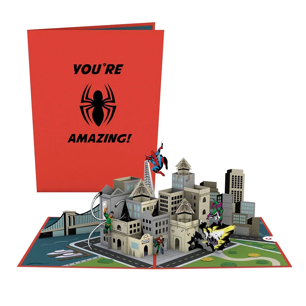 Marvel’s Spider-Man You’re Amazing Pop-Up Card and Flower Buds Bouquet Bundle