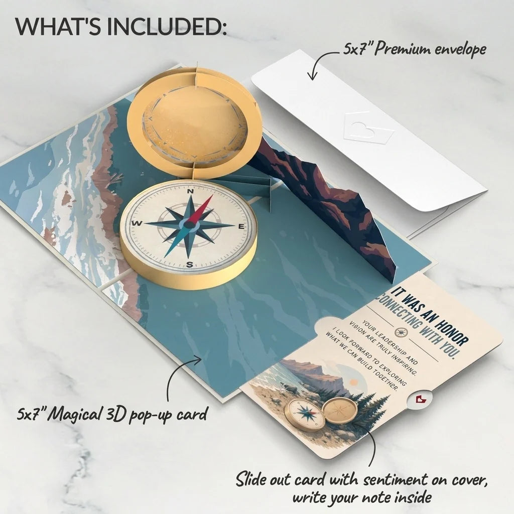 Classic Compass Pop-Up Card and An Honor Connecting With You Sentiment Set