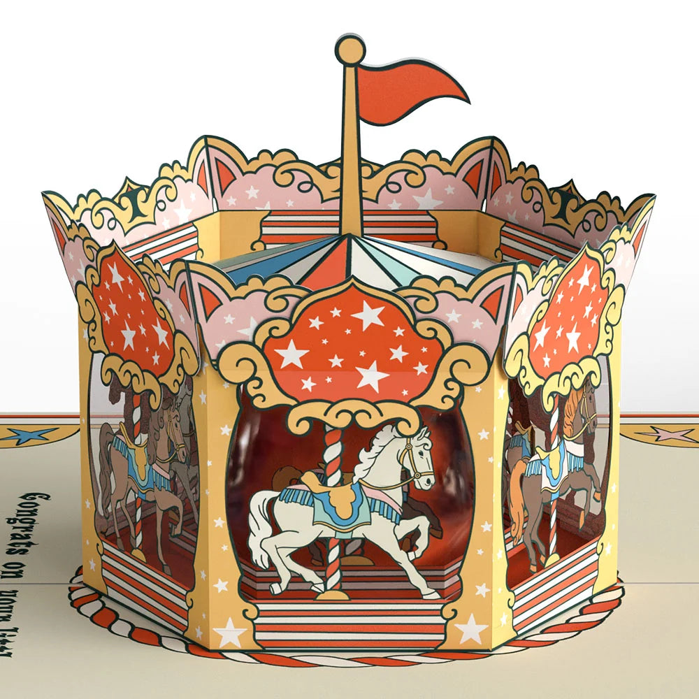 Congrats on Your Little One Carousel Pop-Up Card