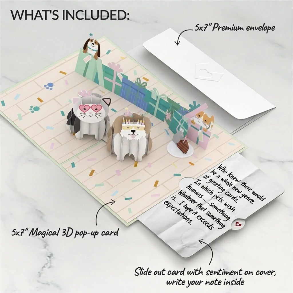Birthday Cats and Dogs Pop-Up Card and Sentiment Set