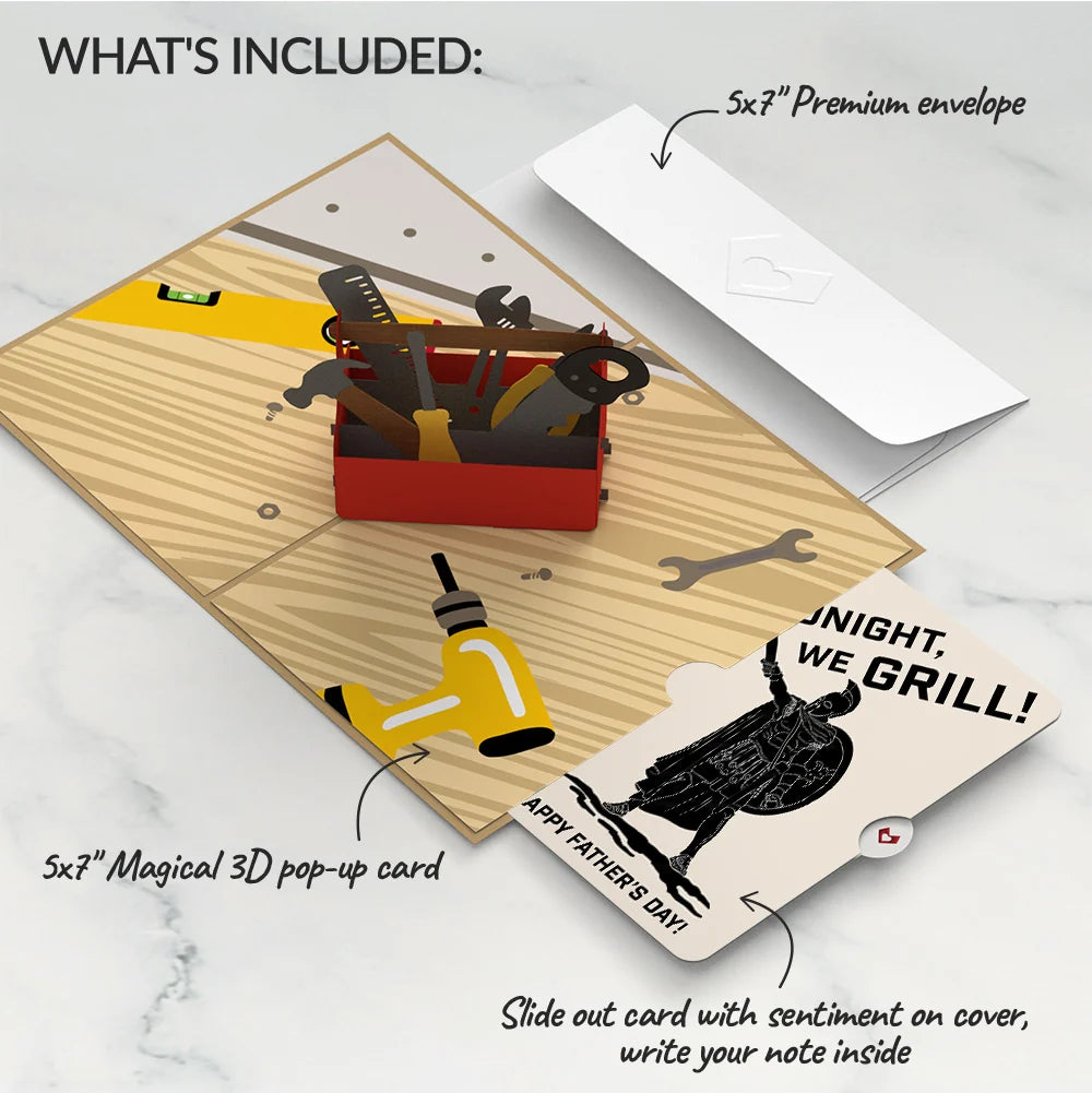 Toolbox Father's Day Pop-Up Card and Spartan Grilling Sentiment Set