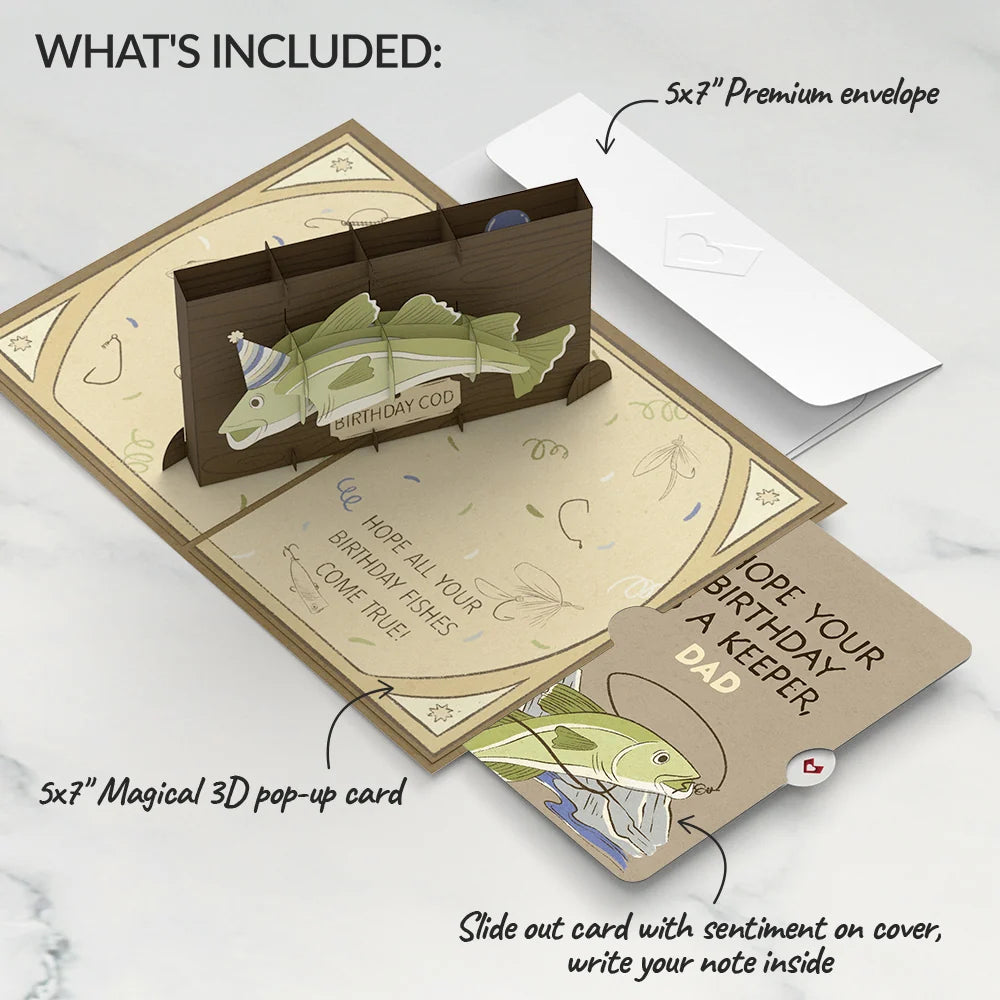 Birthday Cod Pop-Up Card and Sentiment Set for Dad