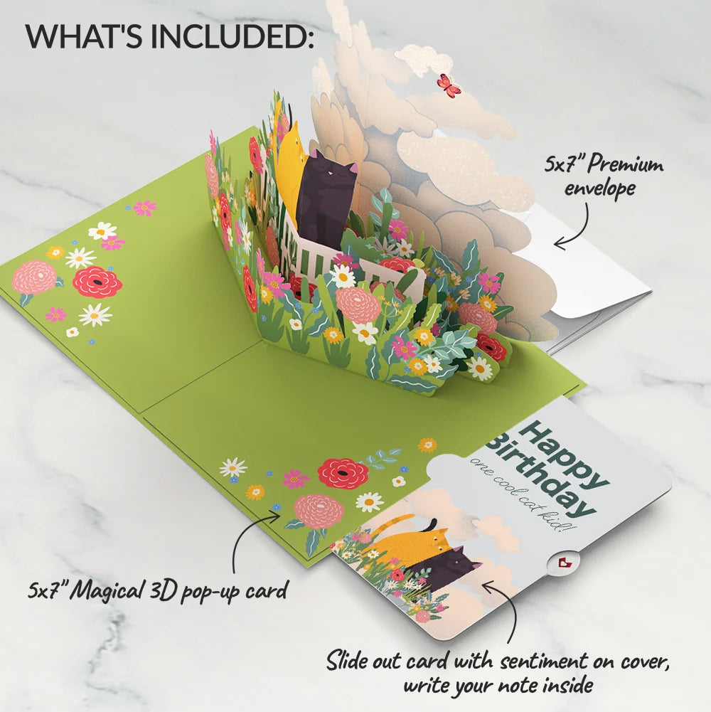 I Love Mew Cats Birthday Pop-Up Card and Sentiment Set for Kid