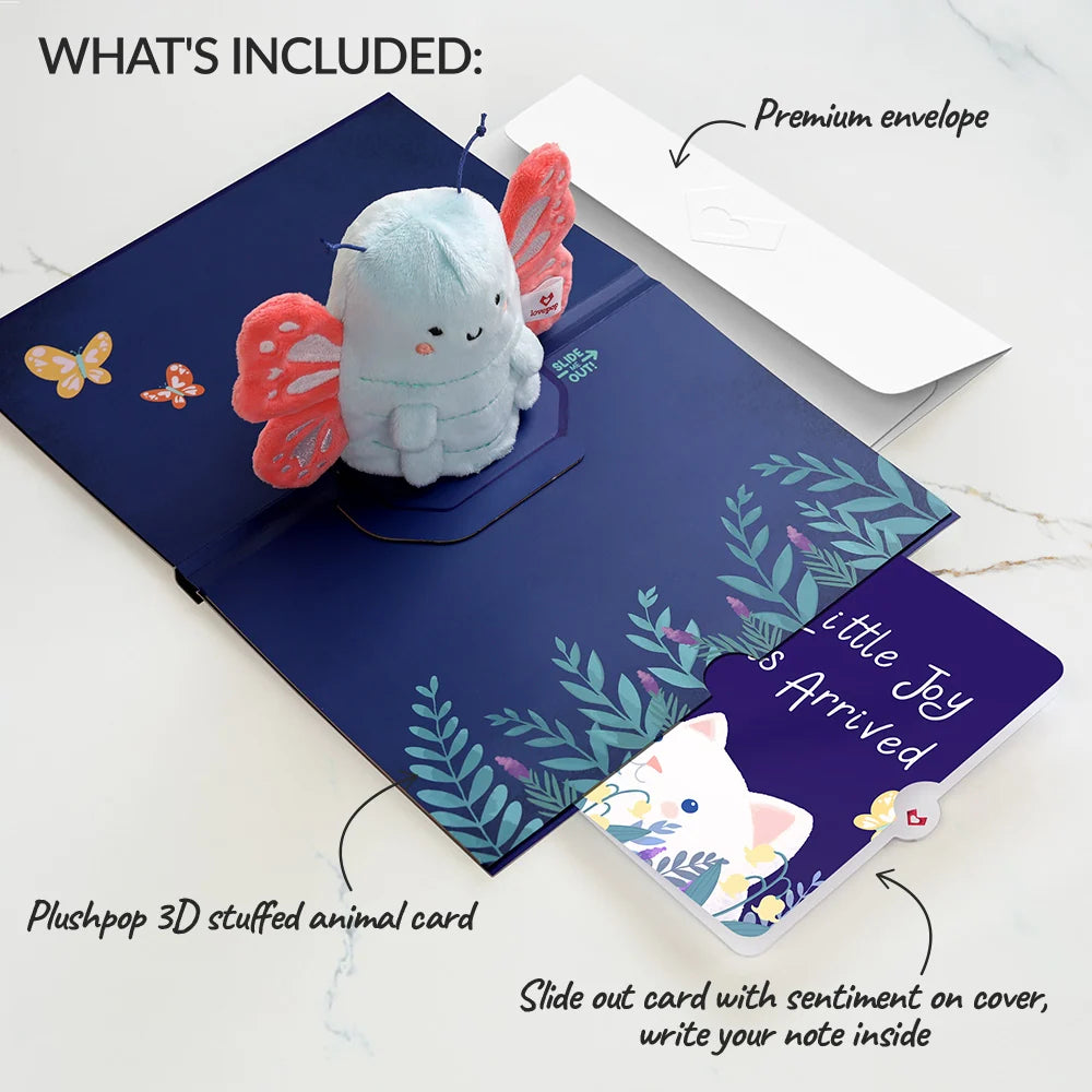 'Hi!' Butterfly New Baby Plushpop Card and Sentiment Set