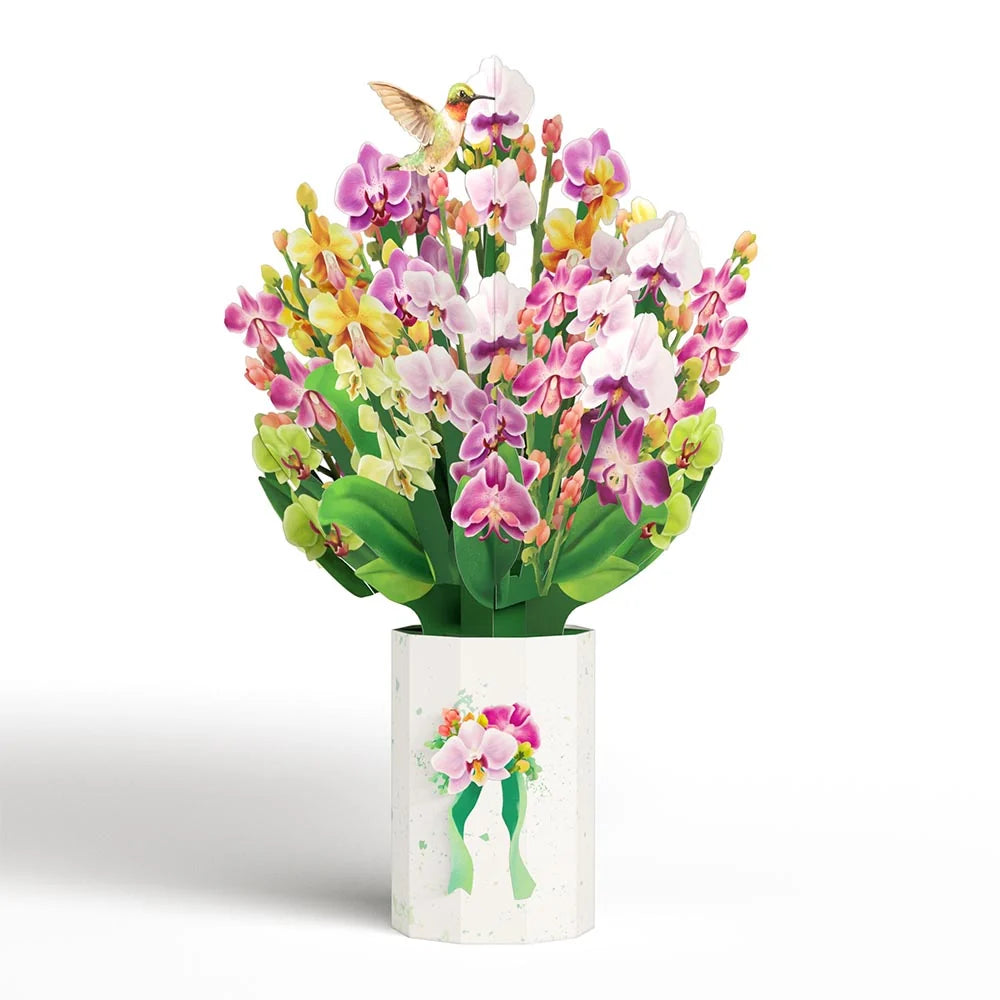 Watercolor Orchid Pop-Up Card & Bouquet Bundle