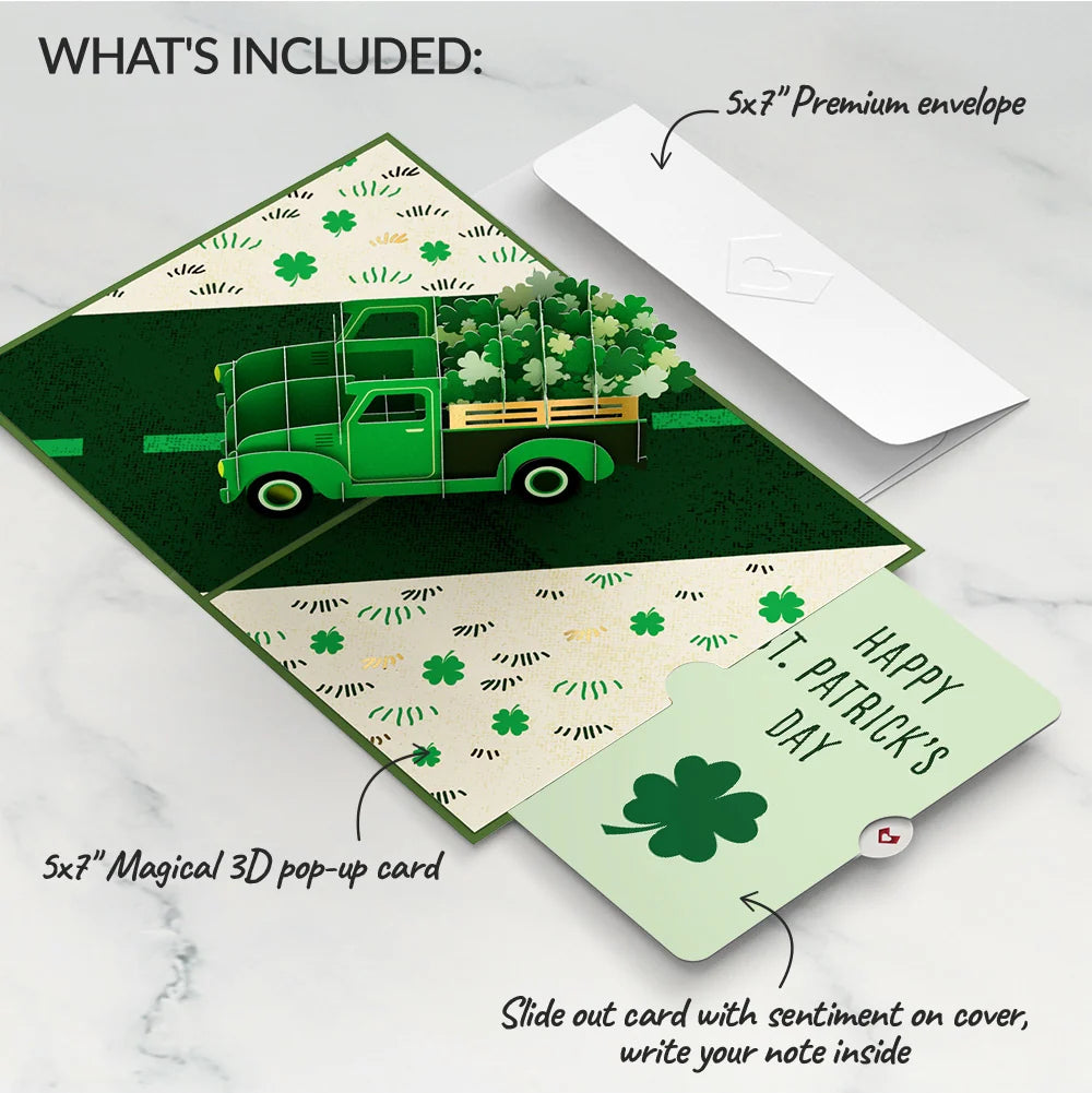 Truckloads of Luck St. Patrick’s Day Pop-Up Card and Jade Clover Sentiment Set