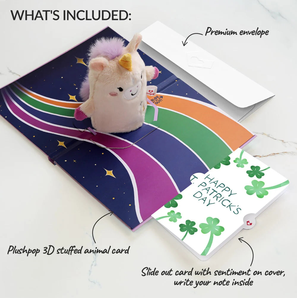 'One of a Kind' Unicorn St. Patrick’s Day Plushpop Card and Shamrock Sprigs Sentiment Set