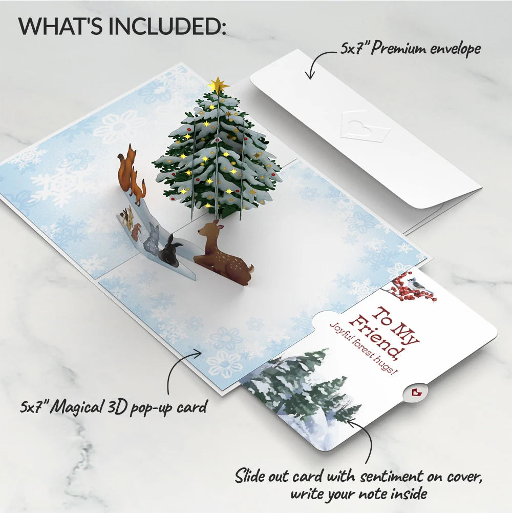 Woodland White Christmas Pop-Up Card and Sentiment Set for Friend