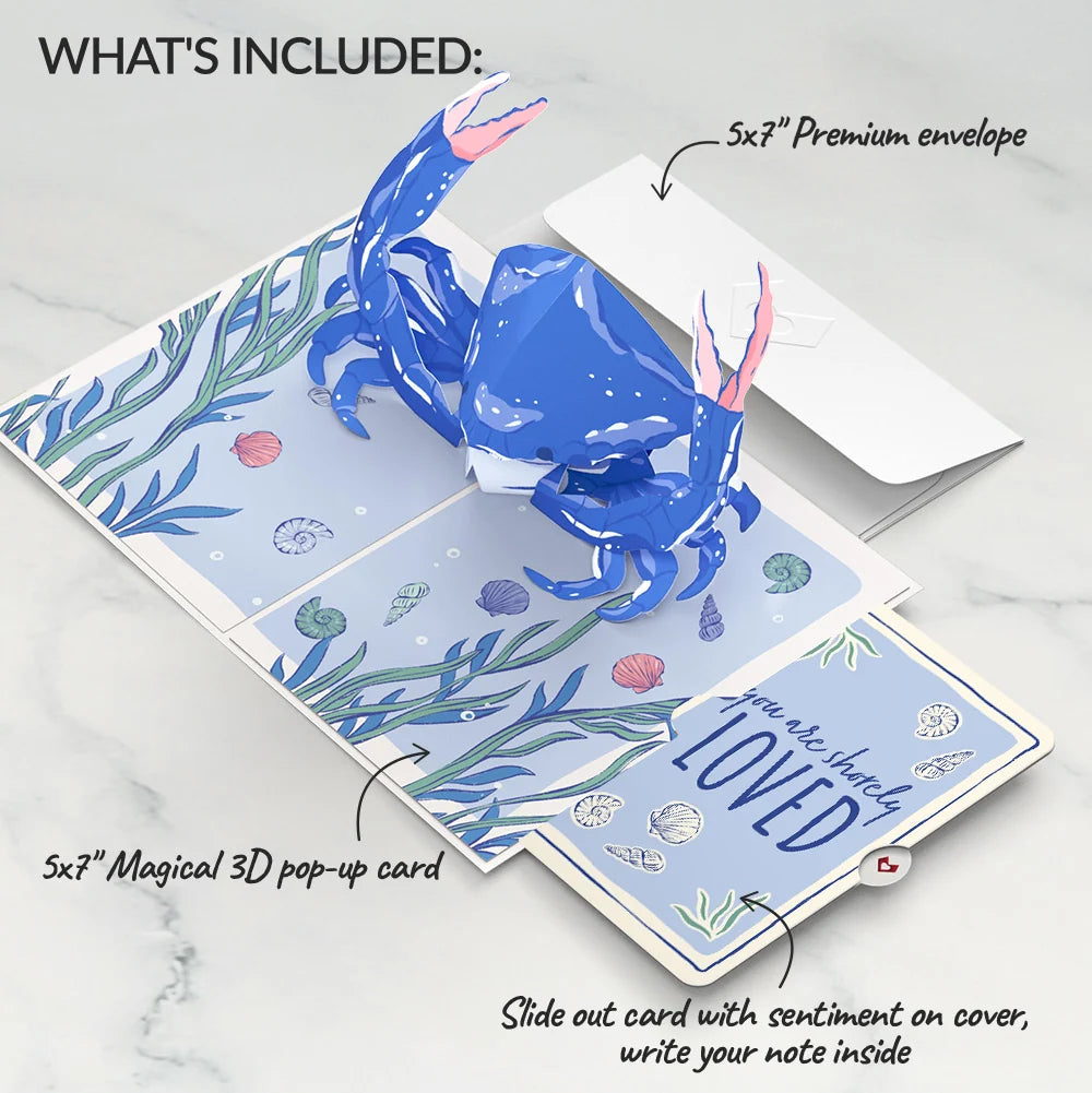 Blue Crab Love Pop-Up Card and Sentiment Set