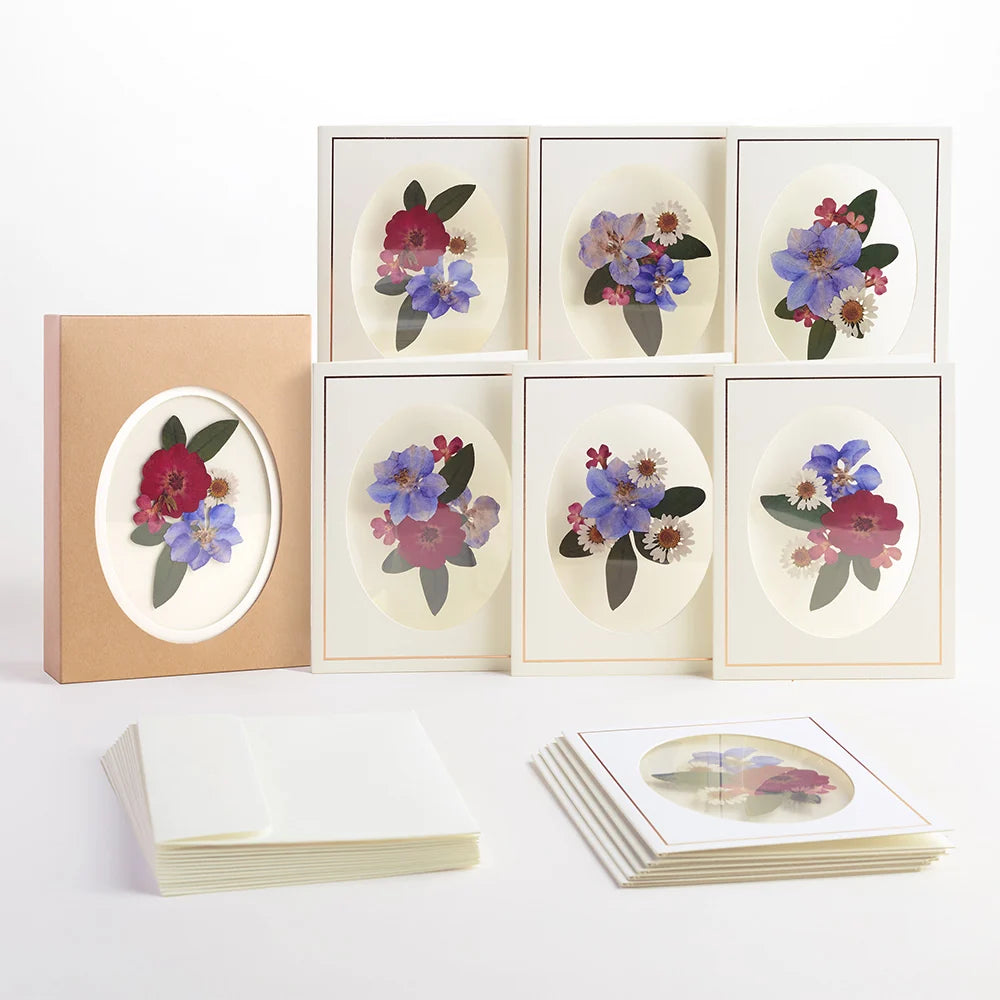 Petal Pressed™ Blank Notecards - Vibrant Wildflower (Assorted 12-Pack)