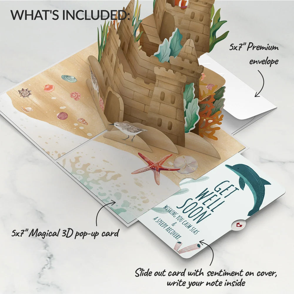 Seaside Sandcastle Get Well Soon Pop-Up Card and Sentiment Set
