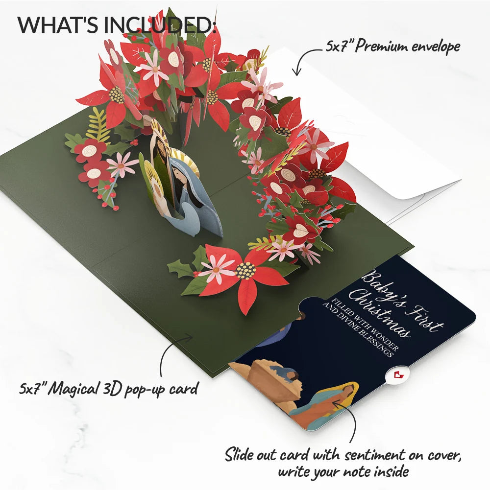 A Child Is Born Christmas Pop-Up Card and Sentiment Set for Baby