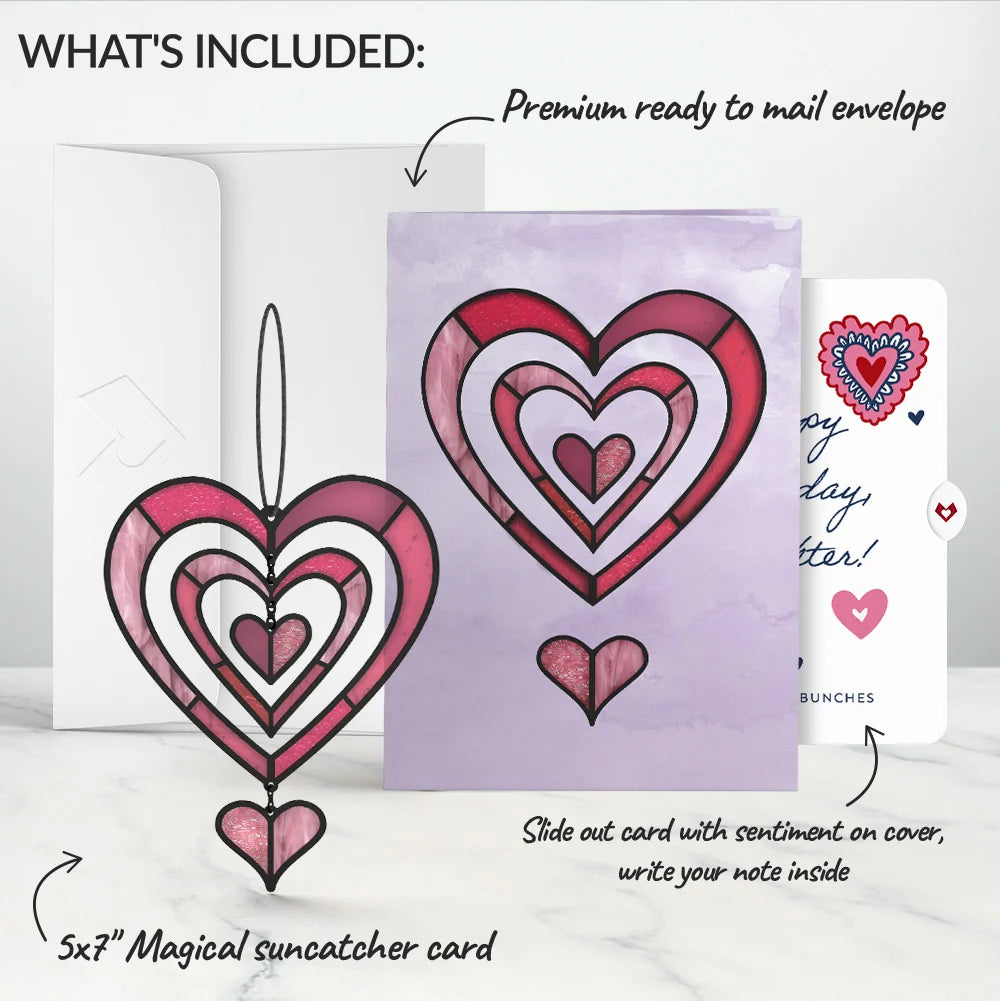 Spinning Heart Birthday Suncatcher Card and Sentiment Set for Daughter