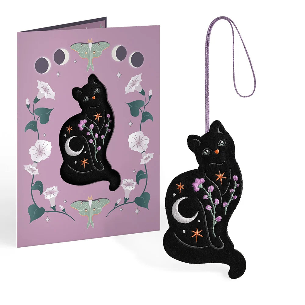 Mystic Black Cat HeartFelt Charm Card™