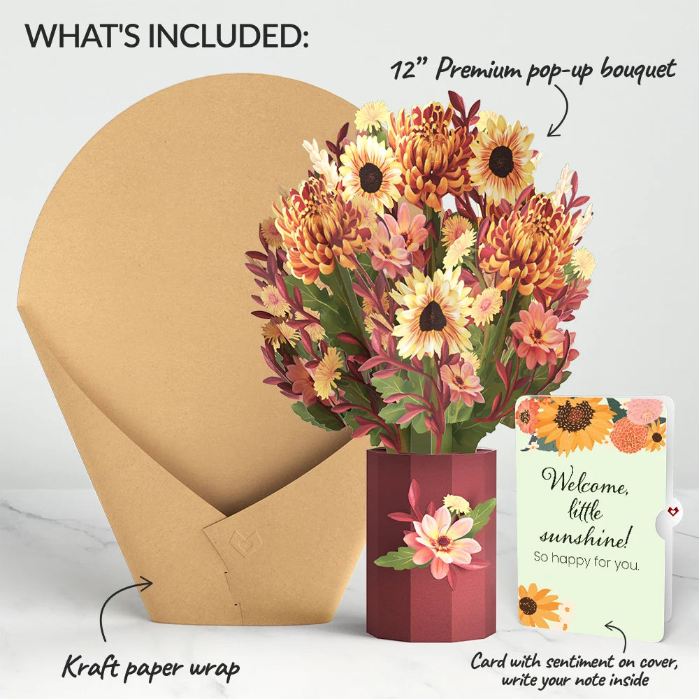 Fall Sunshine New Baby Bouquet and Sentiment Set