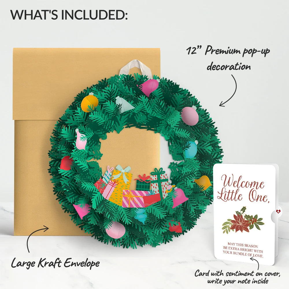 Christmas Joy Wreath and Poinsettia Sentiment Set for Baby