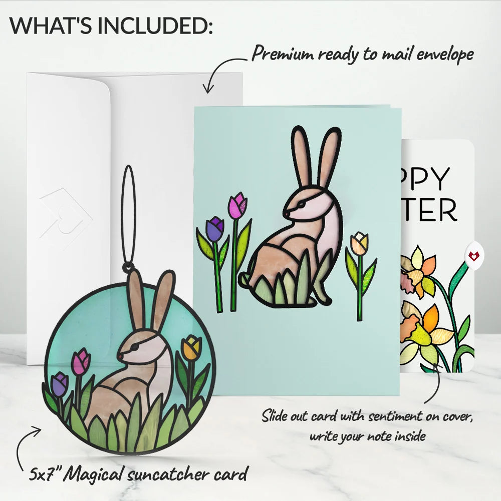 Springtime Bunny Easter Suncatcher Card and Sentiment Set
