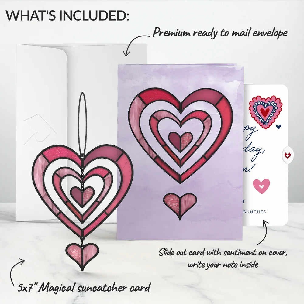 Spinning Heart Birthday Suncatcher Card and Sentiment Set for Mom