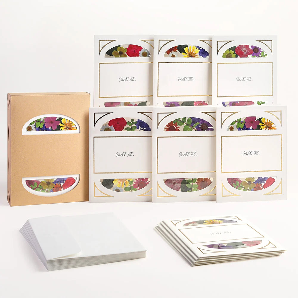Petal Pressed™ ‘Hello There’ Notecards - Cheerful Brights (Assorted 12-Pack)