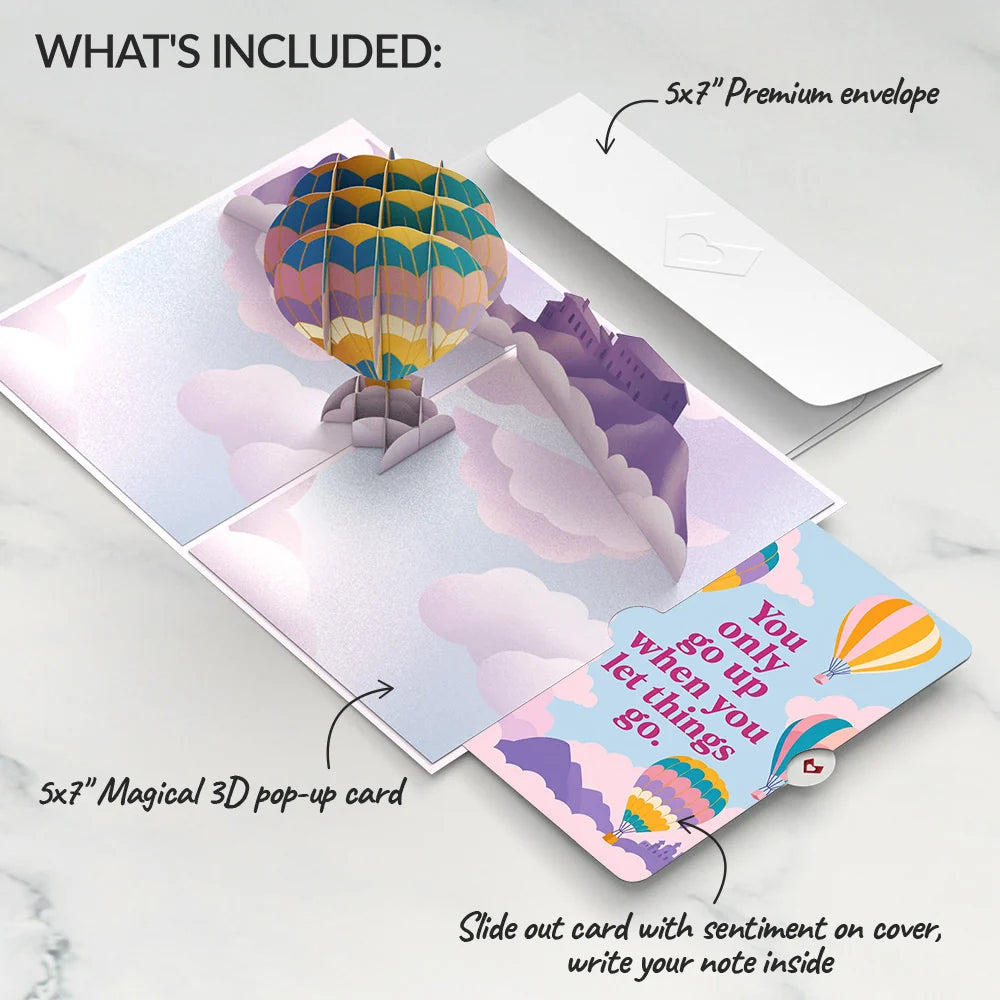 Majestic Hot Air Balloon Birthday Pop-Up Card and Let Things Go Sentiment Set