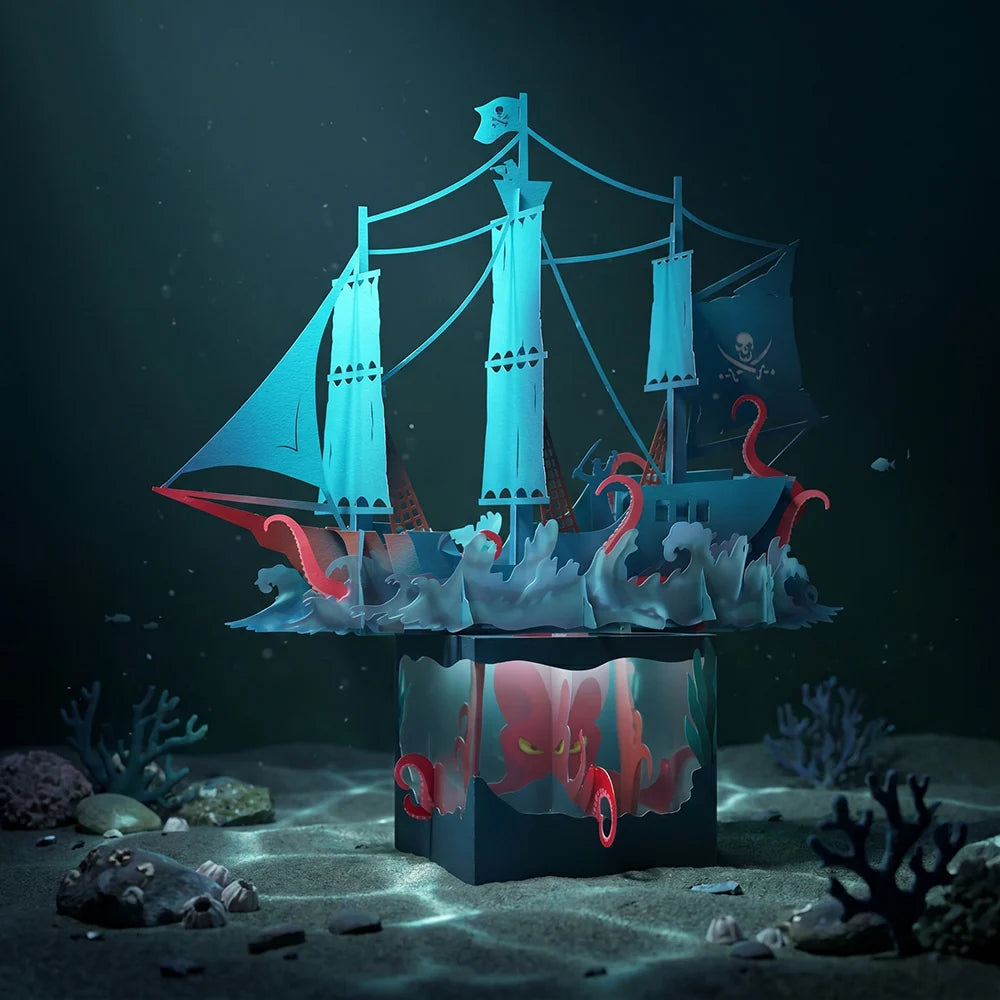 Pirate Ship Unboxed Pop-Up Paper Sculpture