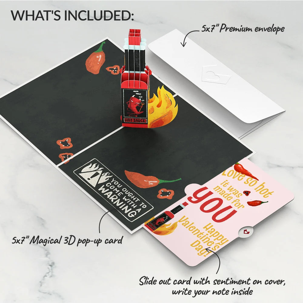 You’re So Hot - Hot Sauce Valentine Pop-Up Card and Sentiment Set