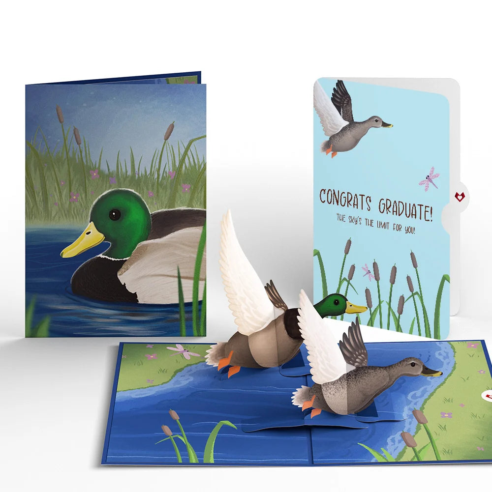 Pondside Mallard Ducks Graduation Pop-Up Card and Sentiment Set