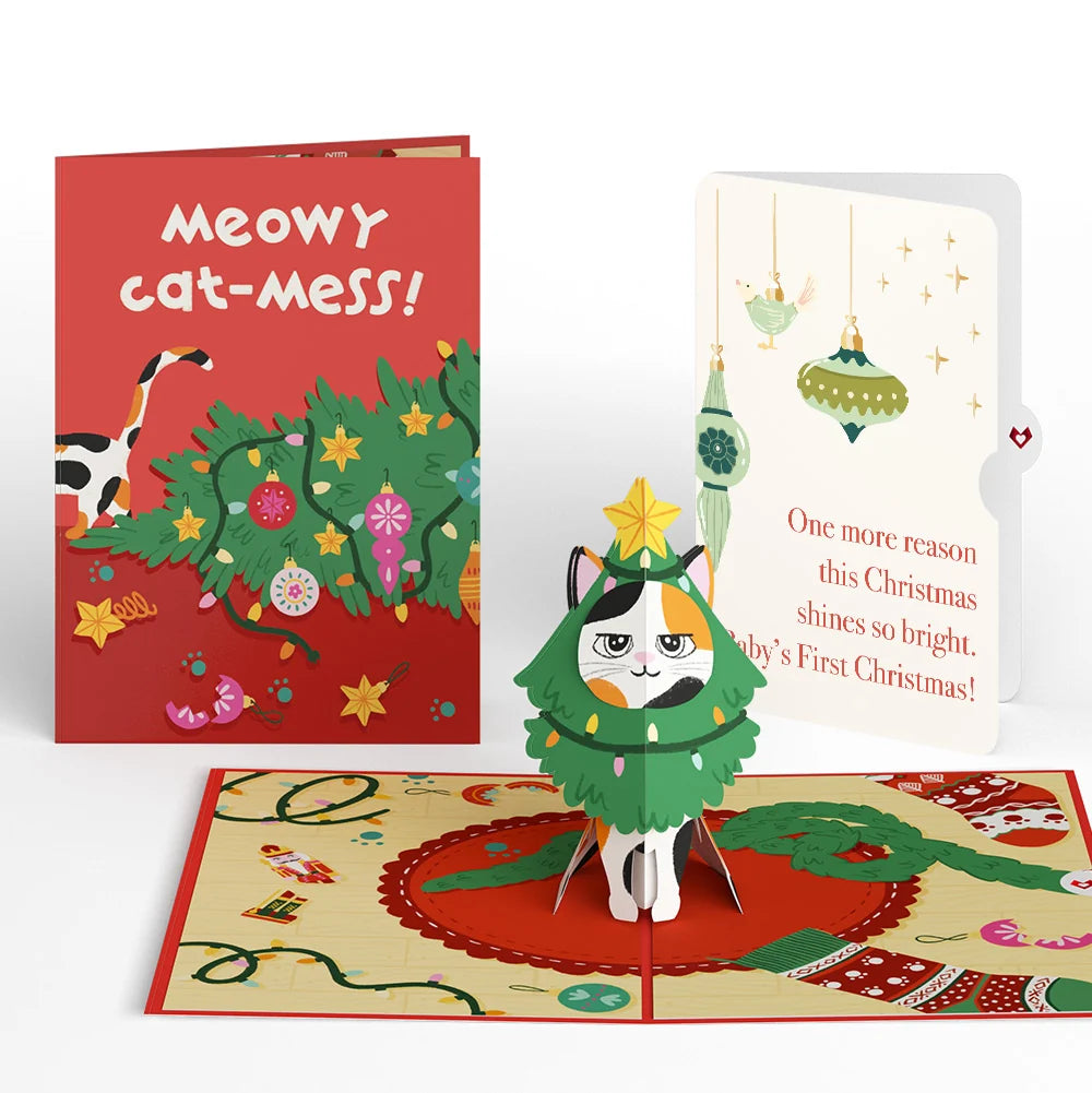 Meowy Cat-mess Christmas Pop-Up Card and Sentiment Set for Baby