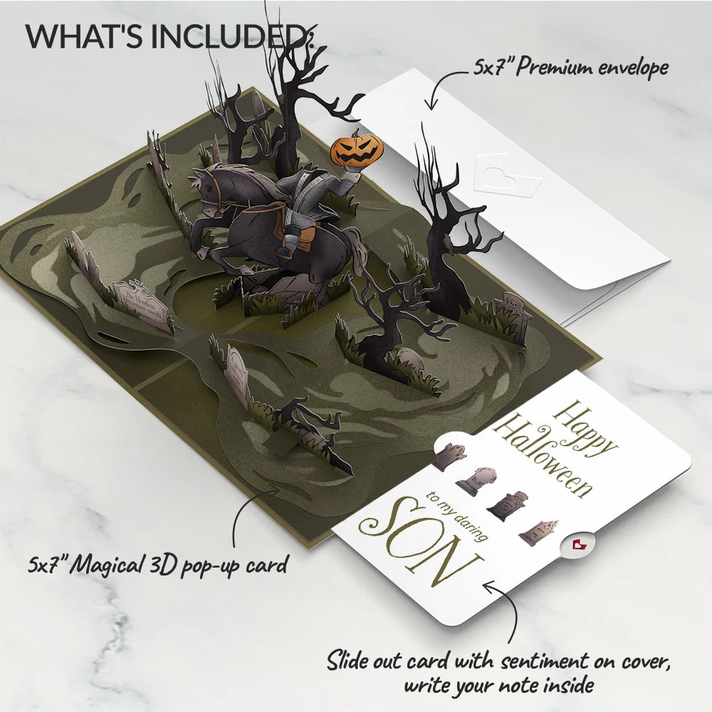 Headless Horseman Halloween Pop-Up Card and Sentiment Set for Son