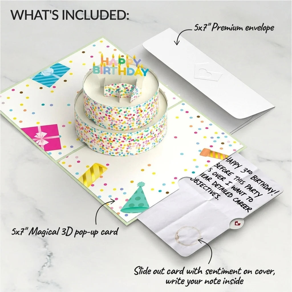 Sprinkles Birthday Cake Pop-Up Card and Career Objectives Sentiment Set