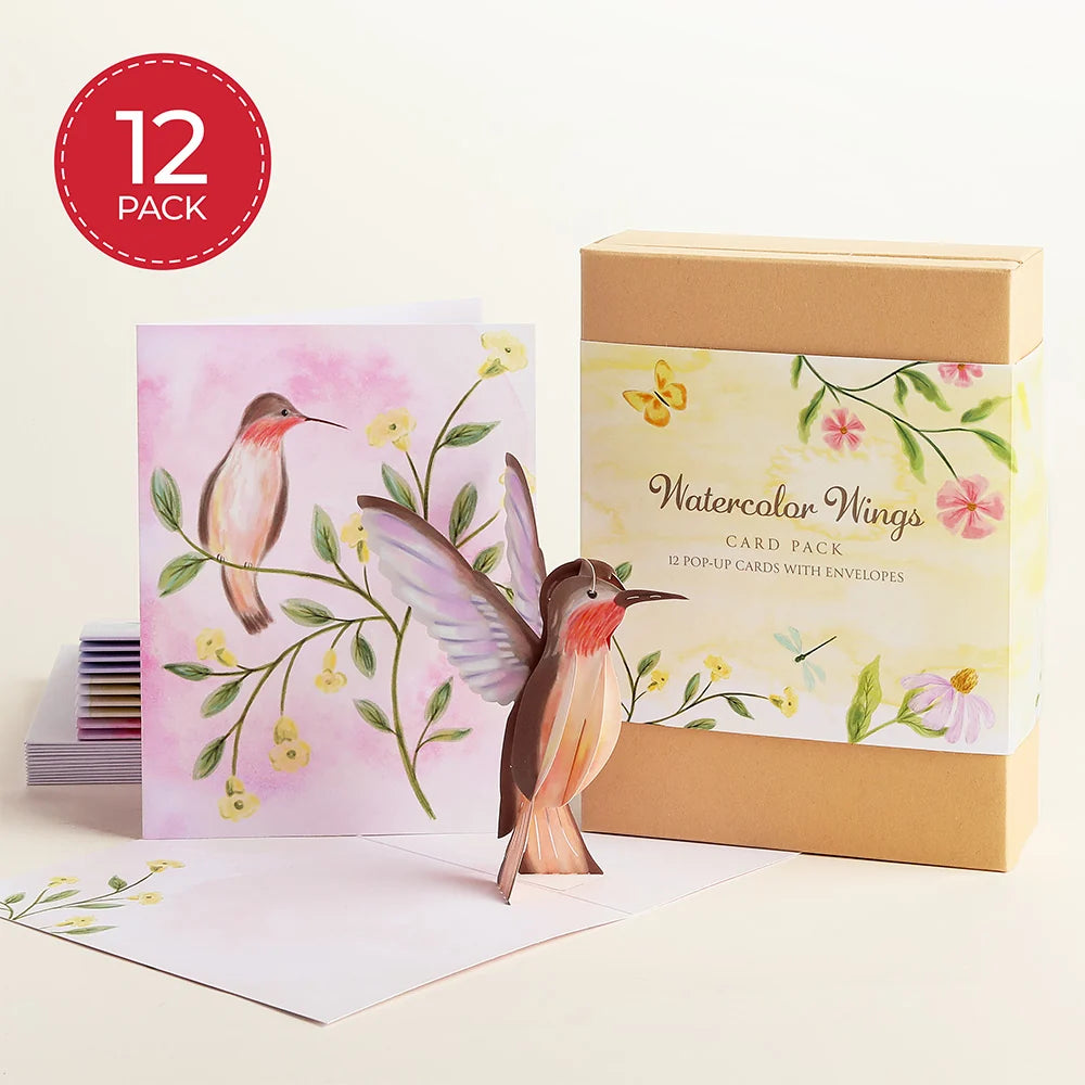 Watercolor Wings Box Set (Assorted 12-pack): Paperpop® Card