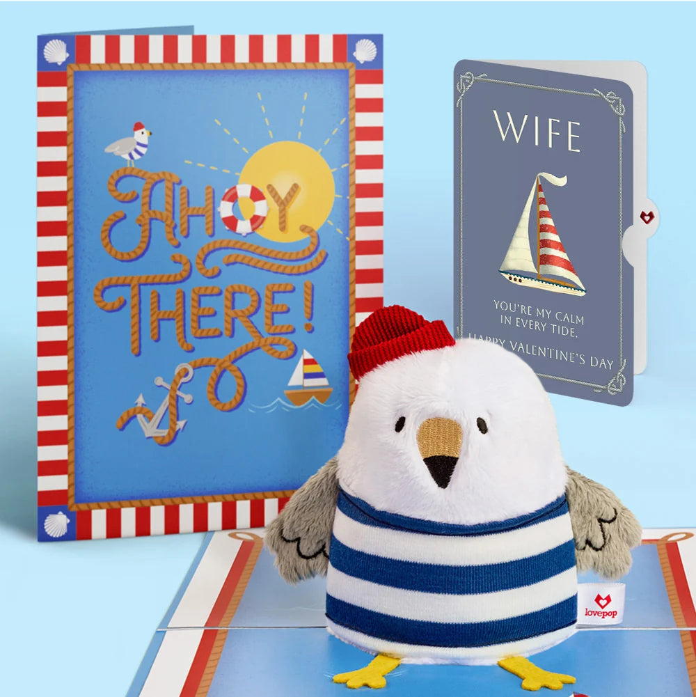 'Ahoy There' Valentine Plushpop Card and Sentiment Set for Wife