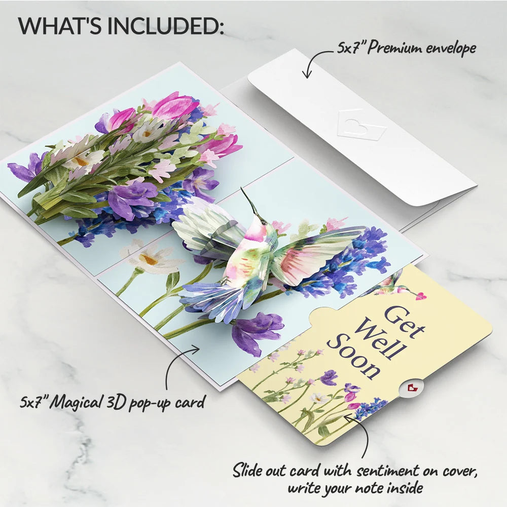 Love in Bloom Hummingbird Get Well Soon Pop-Up Card and Sentiment Set