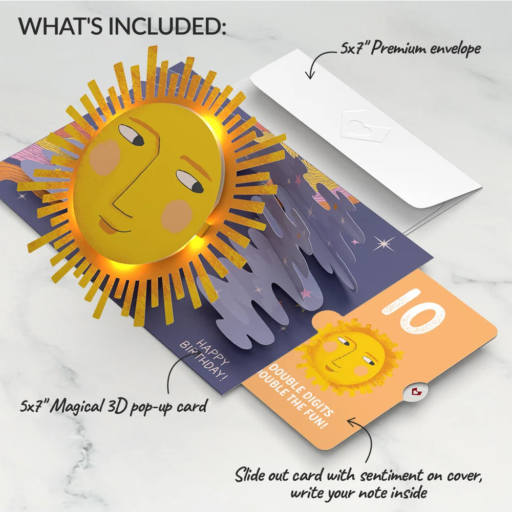 Another Trip Around the Sun 10th Birthday Light-Up Pop-Up Card and Sentiment Set