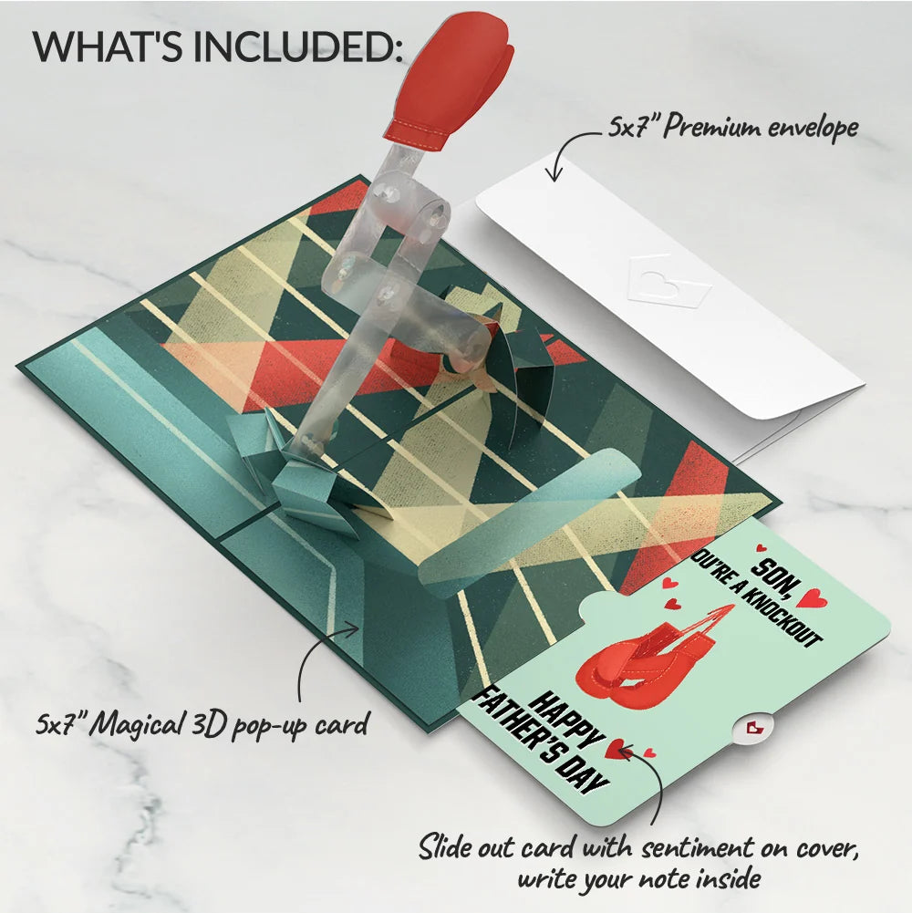 You're a Knock Out Father's Day Pop-Up Card and Sentiment Set for Son