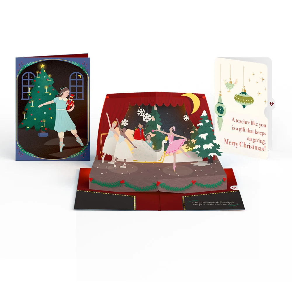 The Nutcracker Christmas Magic Music and Lights Pop-Up Card and Sentiment Set for Teacher
