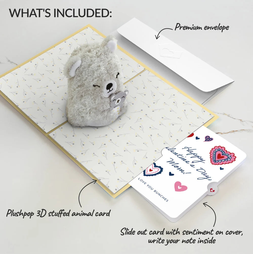'Love You Most' Mama Bear Valentine Plushpop Card and Sentiment Set for Mom
