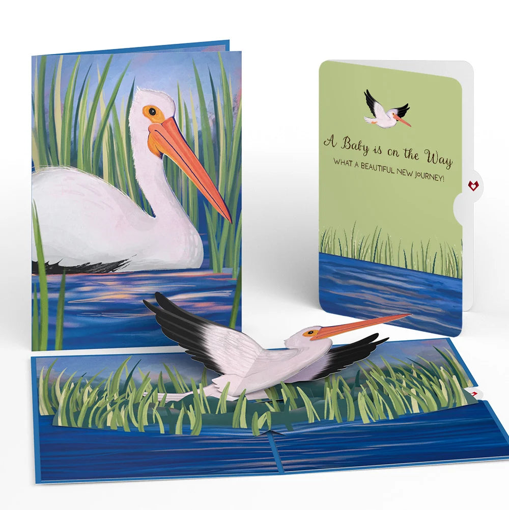 Pelican in the Marsh Pregnancy Pop-Up Card and Sentiment Set