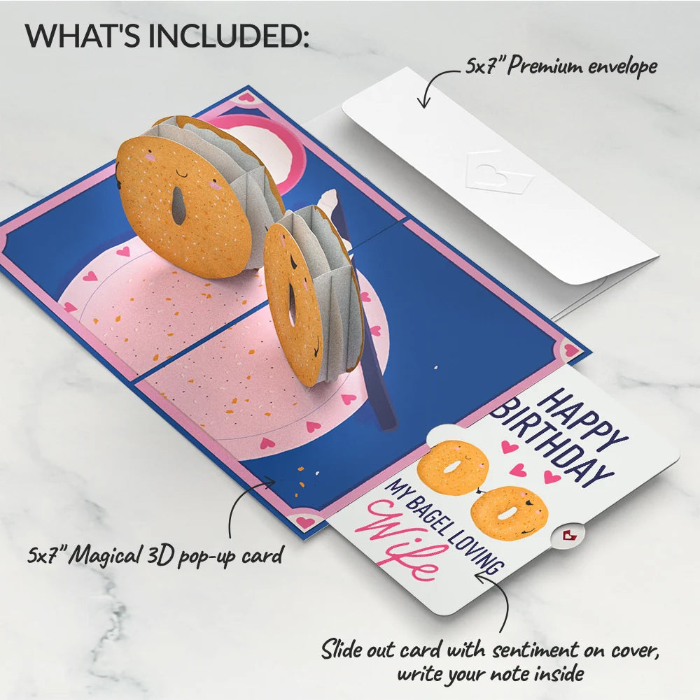 You Are My Everything Bagel Birthday Pop-Up Card and Sentiment Set for Wife