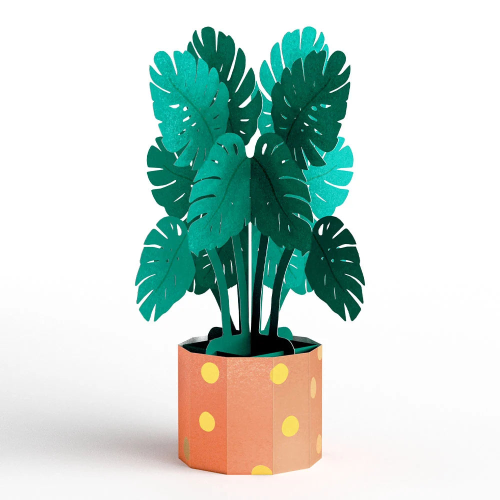 Monstera Card With Mini Bouquet