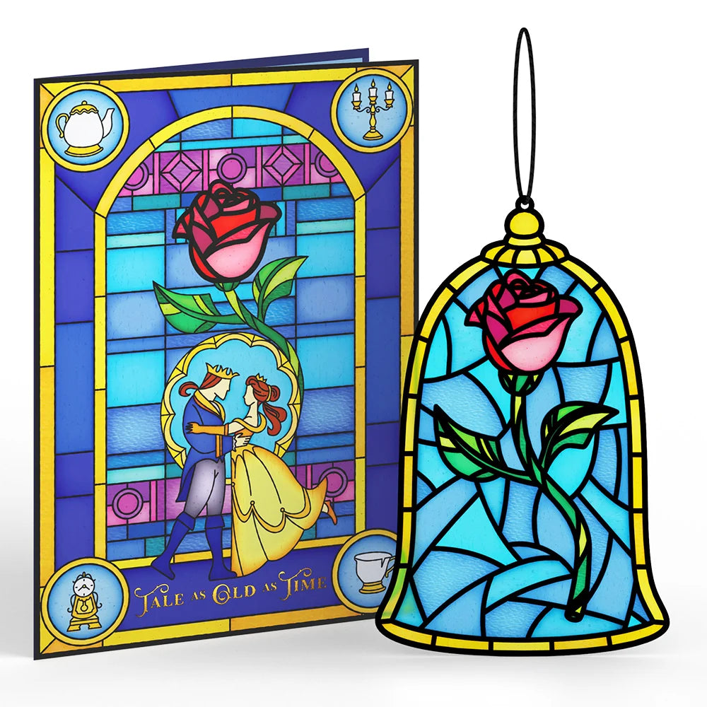 Disney's Beauty and The Beast Tale as Old as Time Suncatcher Card