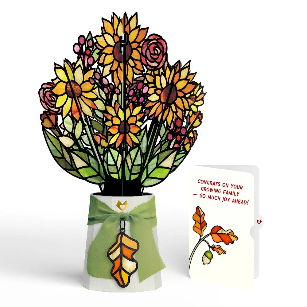 Golden Hour Sunflower New Baby Suncatcher Bouquet and Sentiment Set
