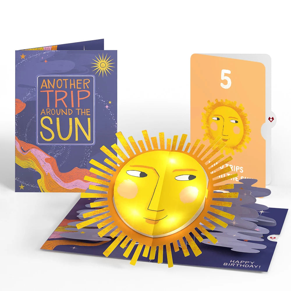 Another Trip Around the Sun 5th Birthday Light-Up Pop-Up Card and Sentiment Set