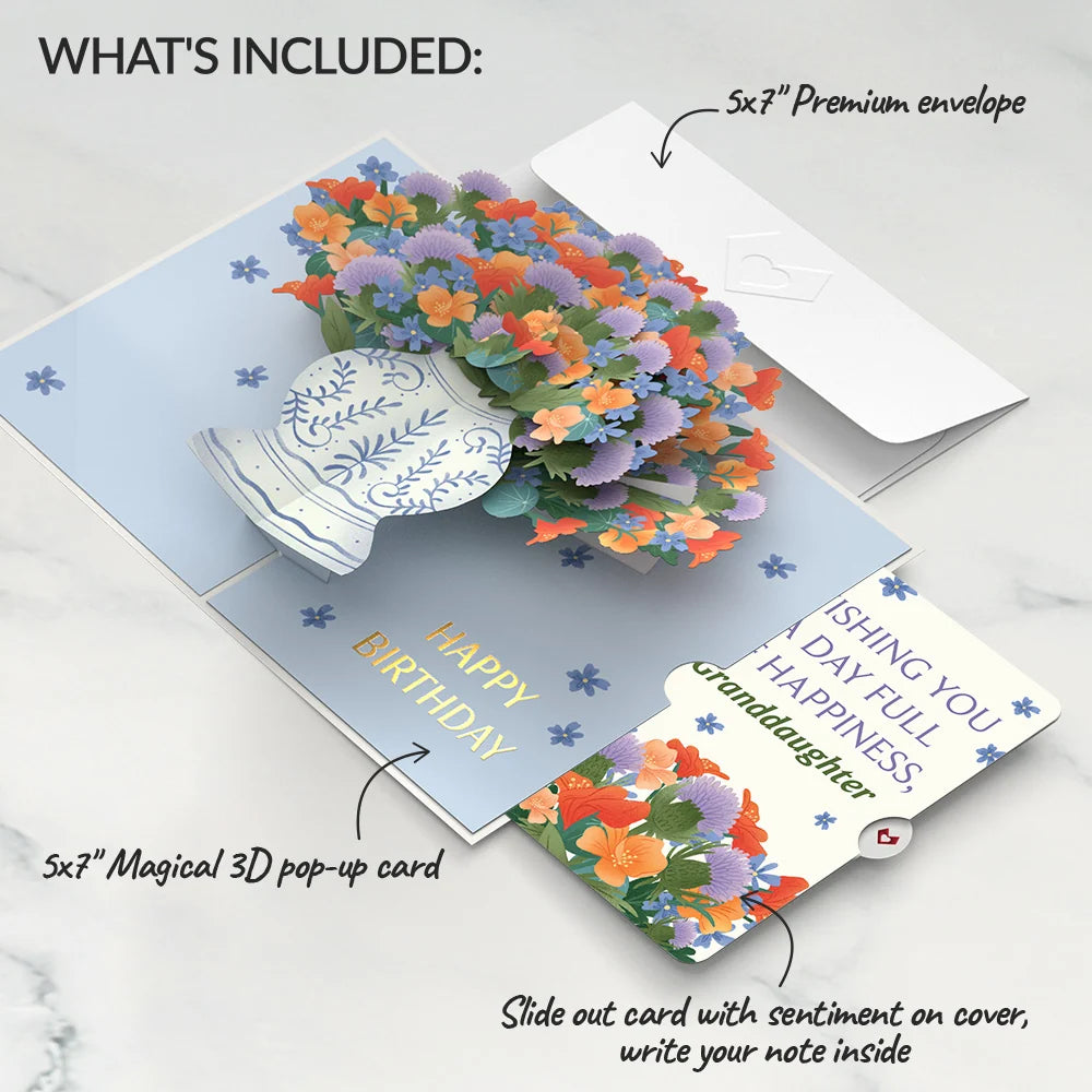 Birthday Bouquet of Happiness Pop-Up Card and Sentiment Set for Granddaughter