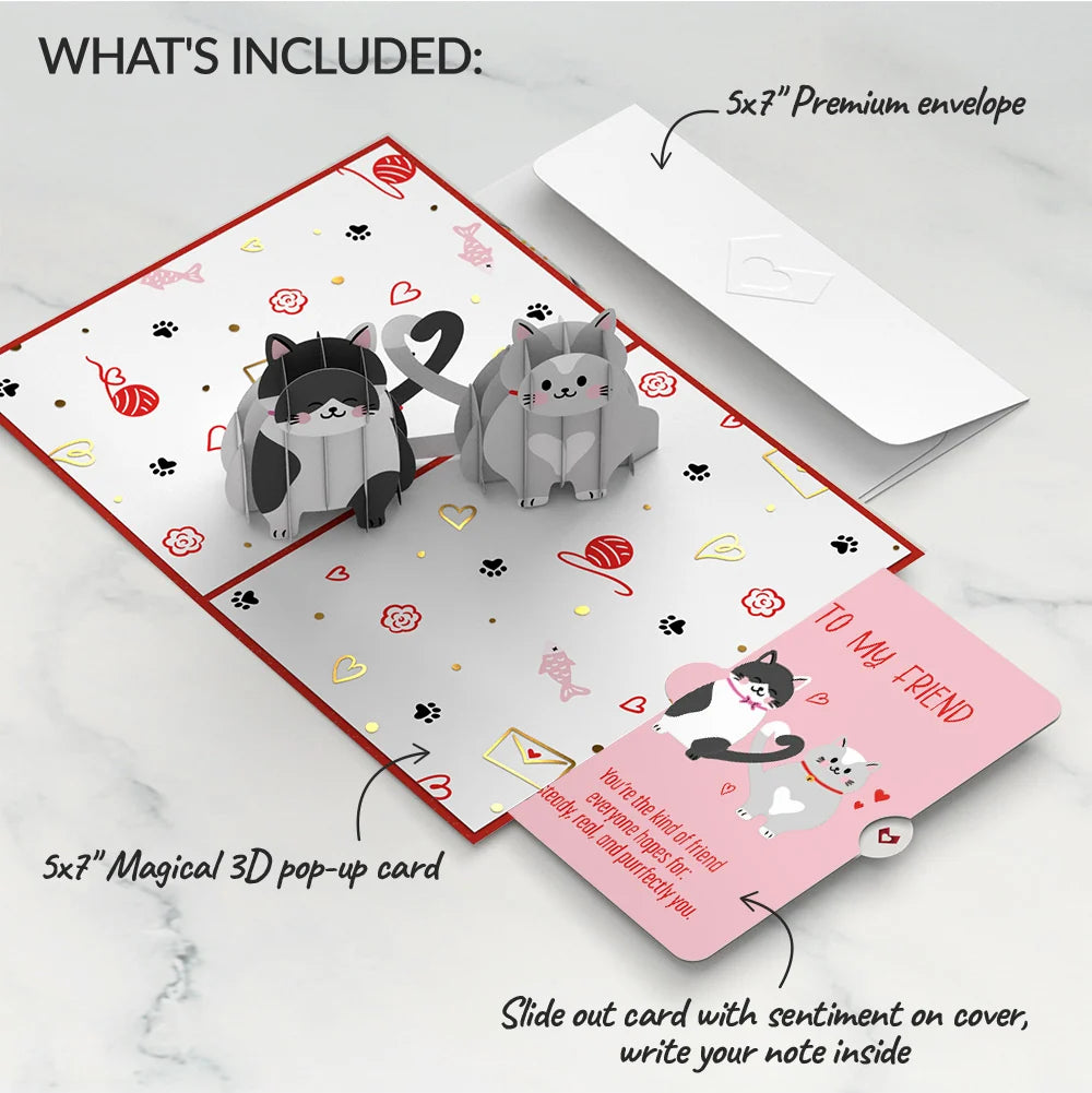 Love Cats Appreciation Pop-Up Card and Sentiment Set for Friend