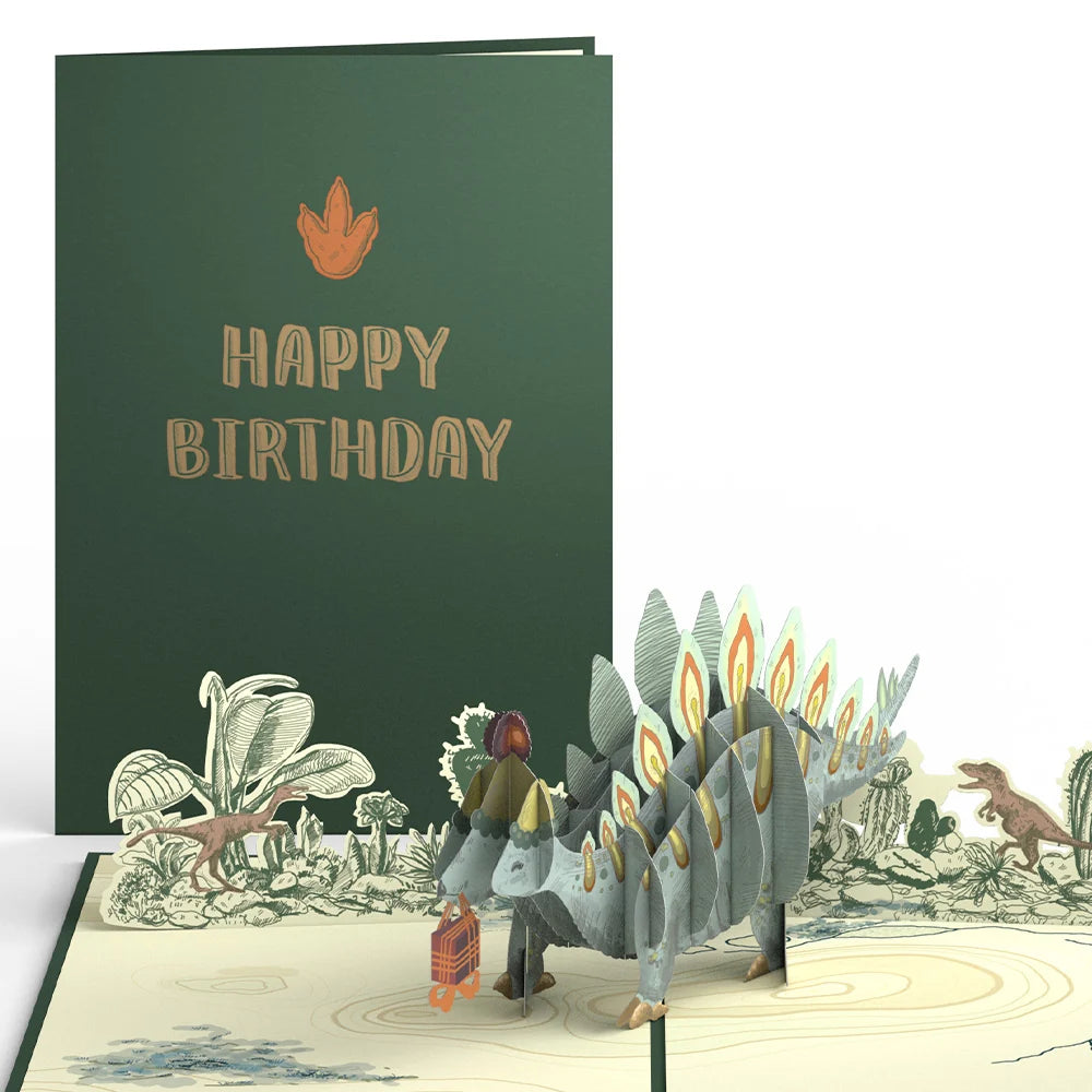 Stegosaurus Birthday Pop-Up Card