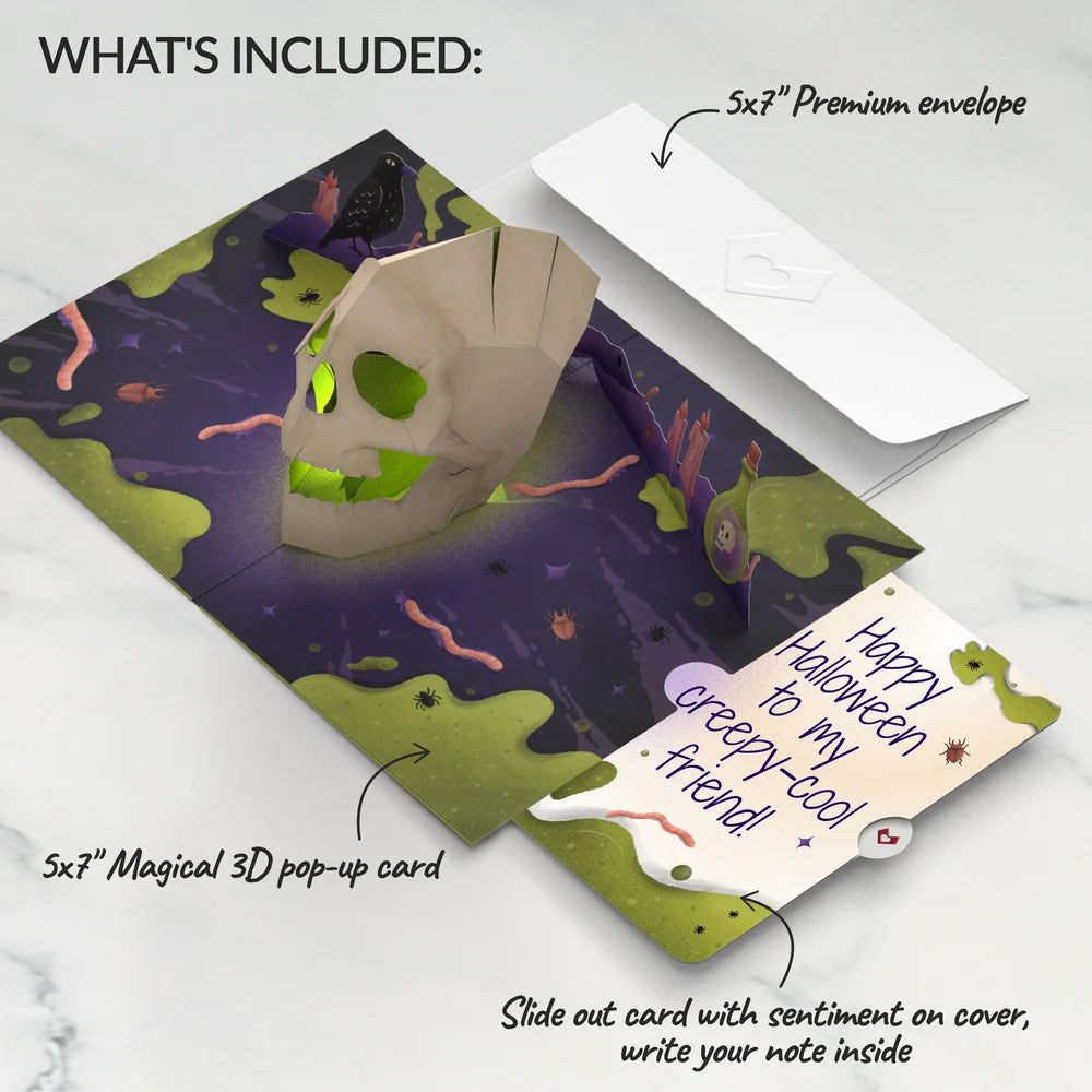 Keep it Creepy Halloween Skull Music and Light Pop-Up Card and Sentiment Set for Friend