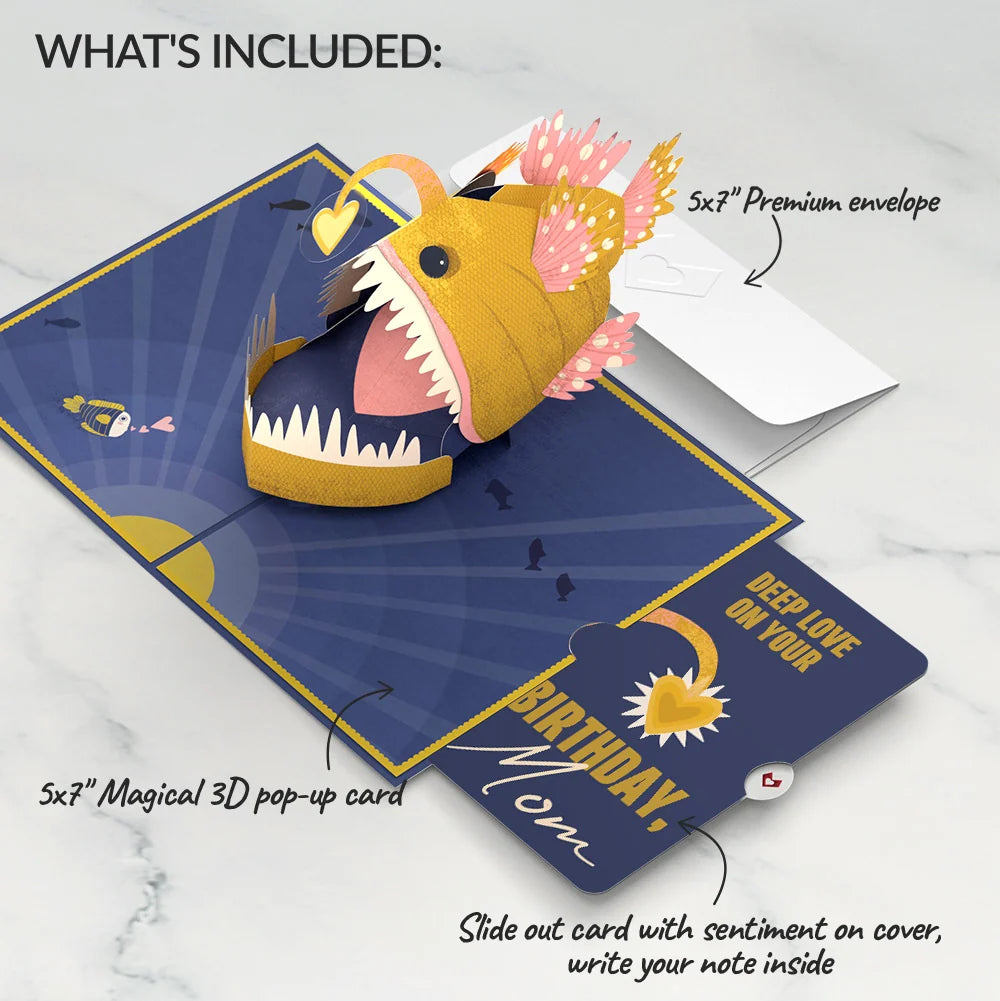 You Are My Sunshine Anglerfish Birthday Pop-Up Card and Sentiment Set for Mom